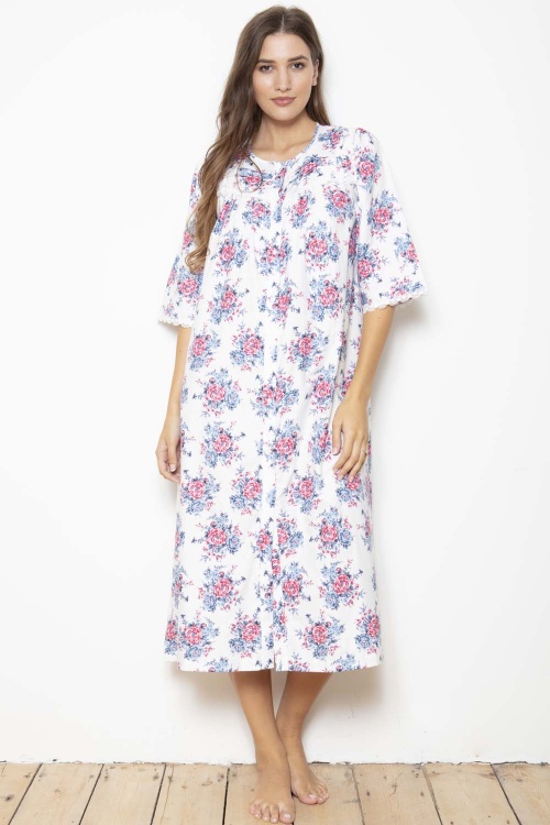 Noels - 100% Cotton Sateen Rosebud Button Through Nightdress